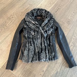 Danier Genuine Leather Faux Fur Jacket/convertible Vest